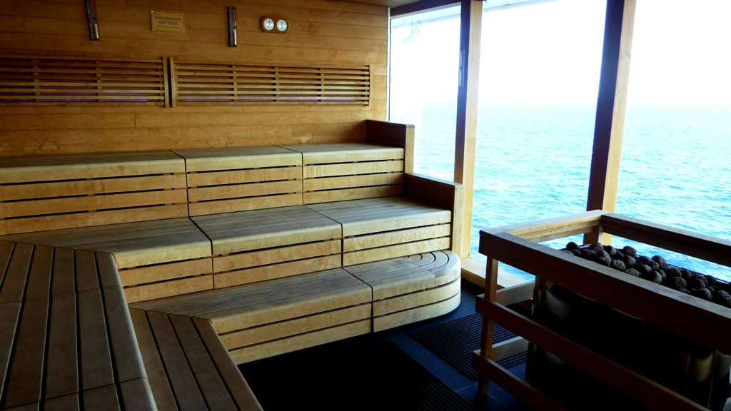 Finnische Sauna mit Meerblick