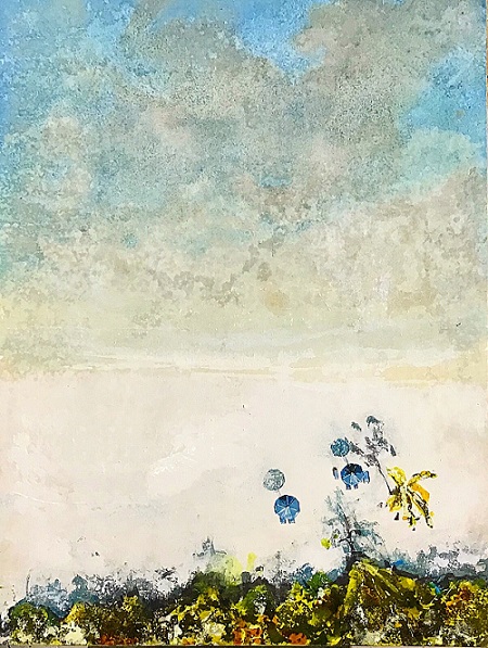 Along the beach (painting galerie art robert deniau mougins)