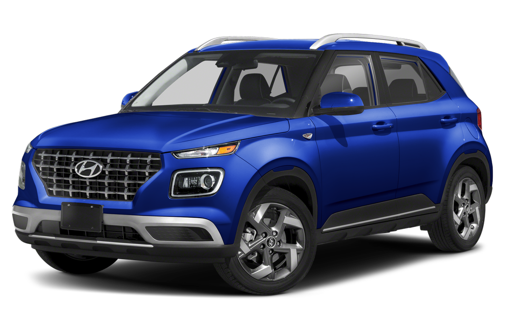 Yellow SUV parked on a modern street with palm trees and contemporary buildings in the background.