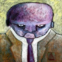 painting of a gammon a bigoted old man by contemporary British artist Mark Lloyd Williams