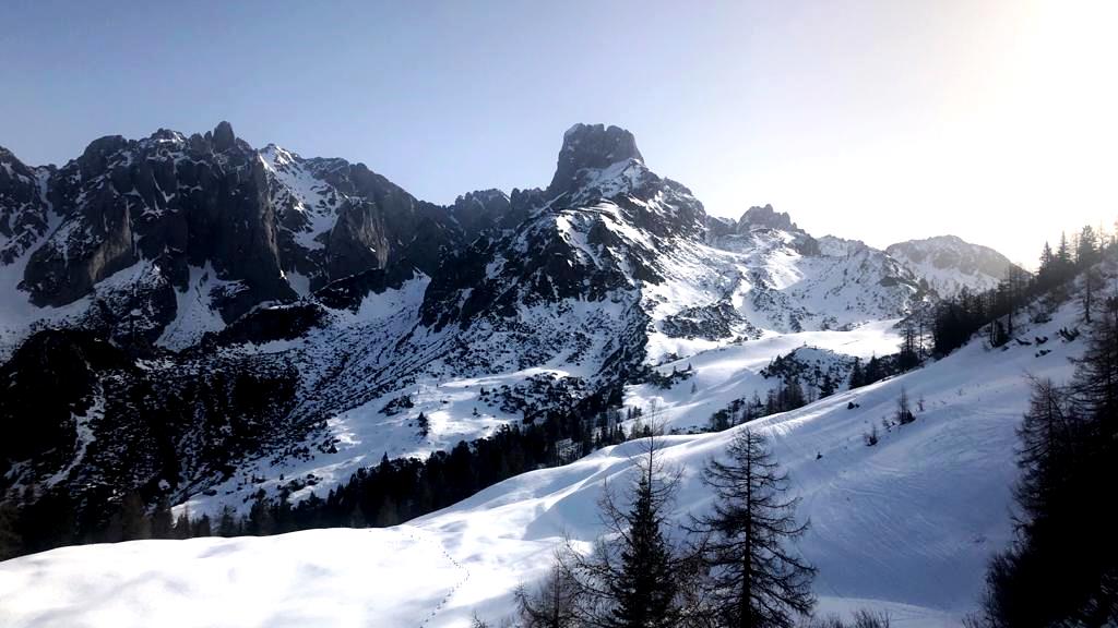 Im Aufstieg - Blick hinüber zur Bischofsmütze