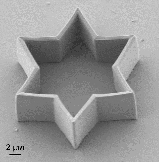 SEM image of Koch fractal hollow prism 1st iteration