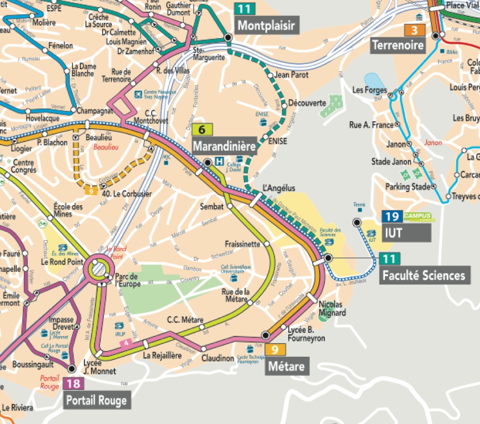 Plan des bus