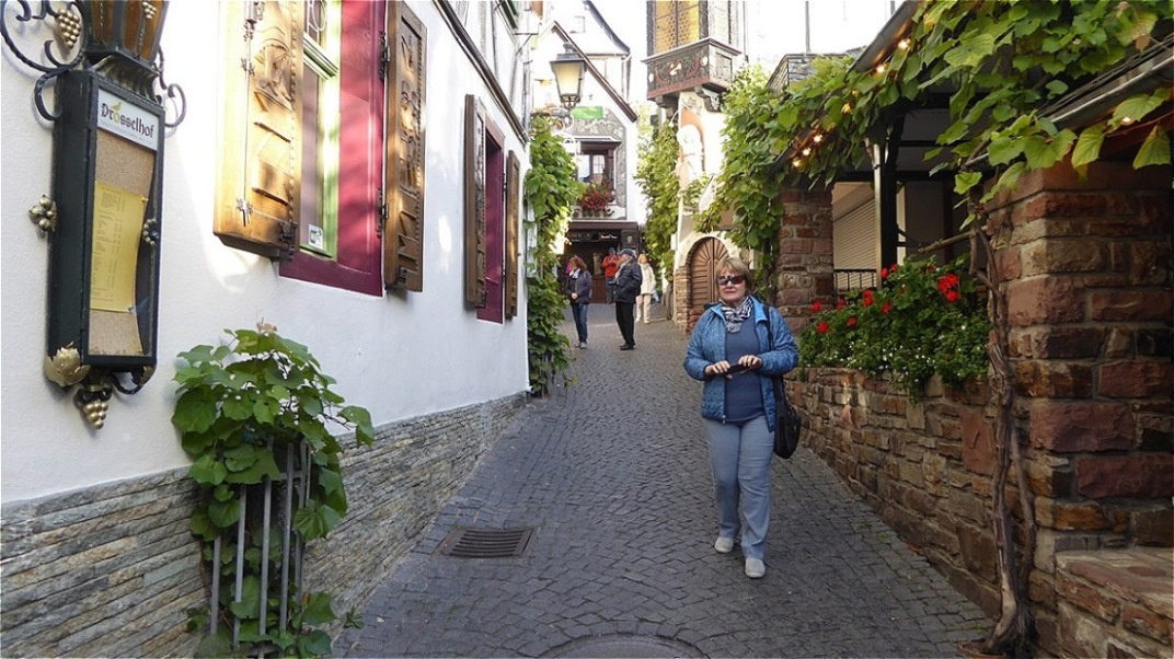 Die Drosselgasse ist eine zwei Meter breite und etwa 144 m lange, kopfsteingepflasterte Straße in Rüdesheim am Rhein