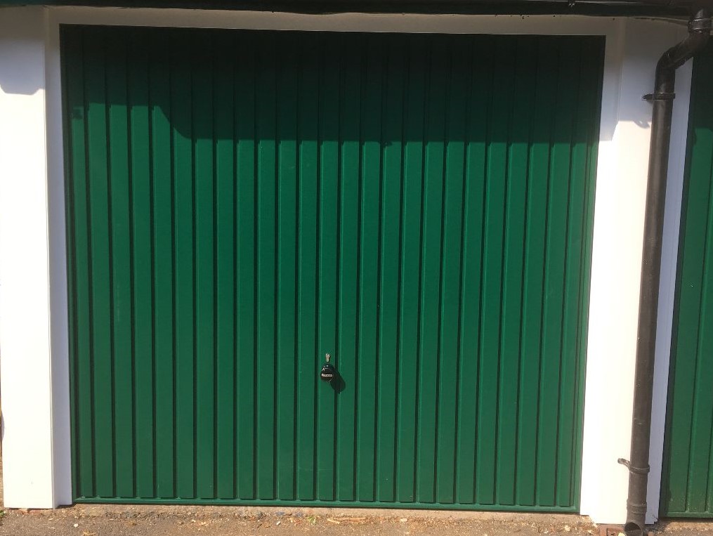 Green Garage Door