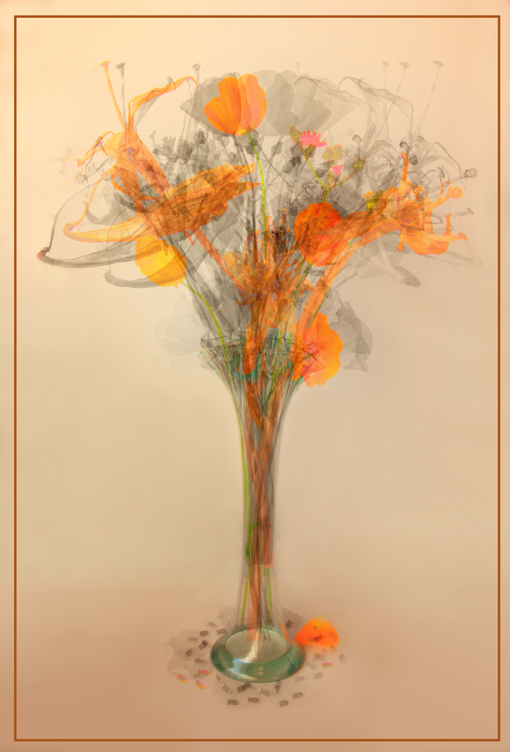 Highly Commended: Poppies and Amaryllis (Delia Kingsbury)