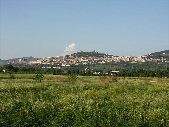 Blick von San Damiano auf Assisi
