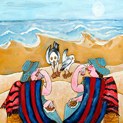 Painting of a dysfunctional family by Welsh artist Muriel Williams