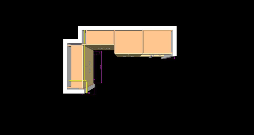 Tloris - perspektiva 3D pogled na hodnik