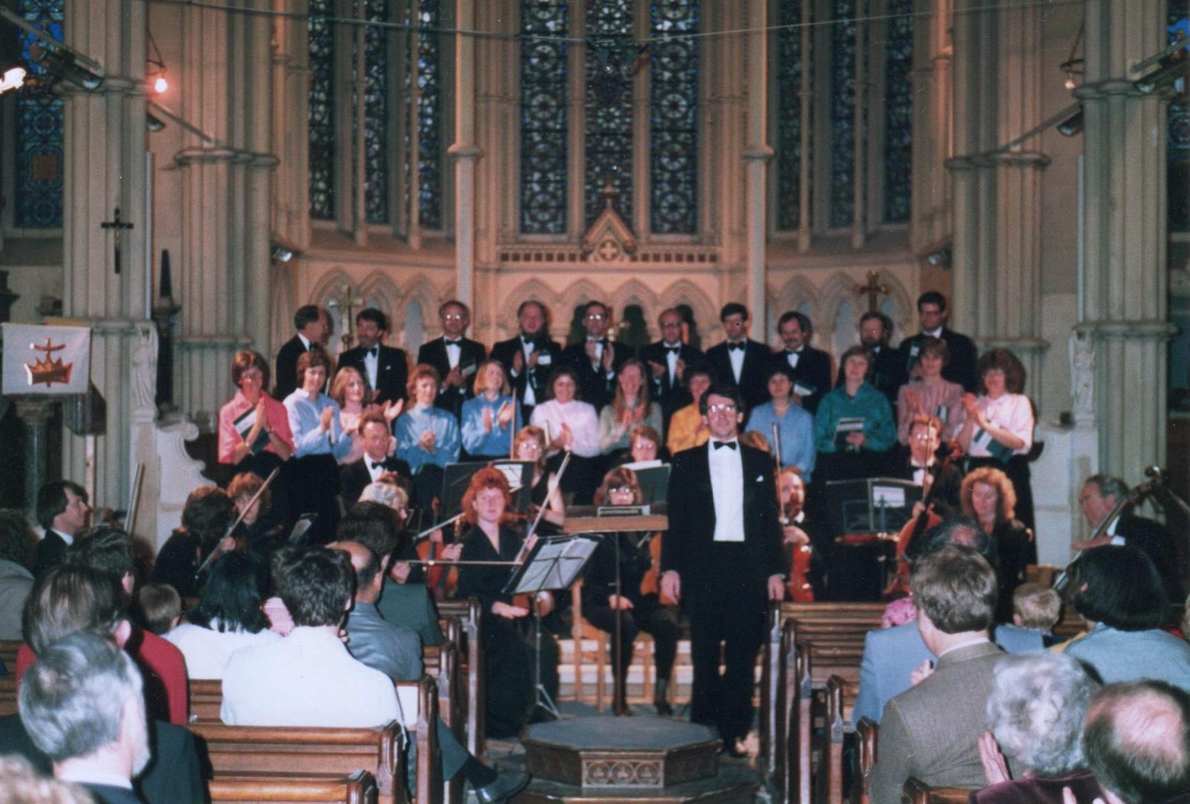 With Le Corde orchestra at St Mary's, Andover (July 1988)