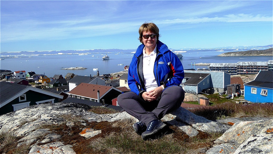 Auf dem Aussichtspunkt über der Bucht von Ilulissat