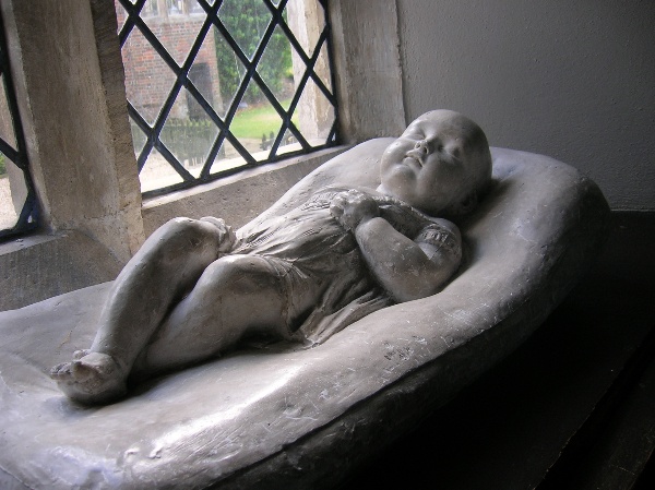 Plaster cast of baby statue