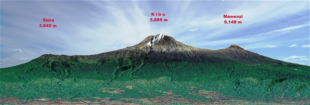 Die drei Gipfel des Kilimandjara