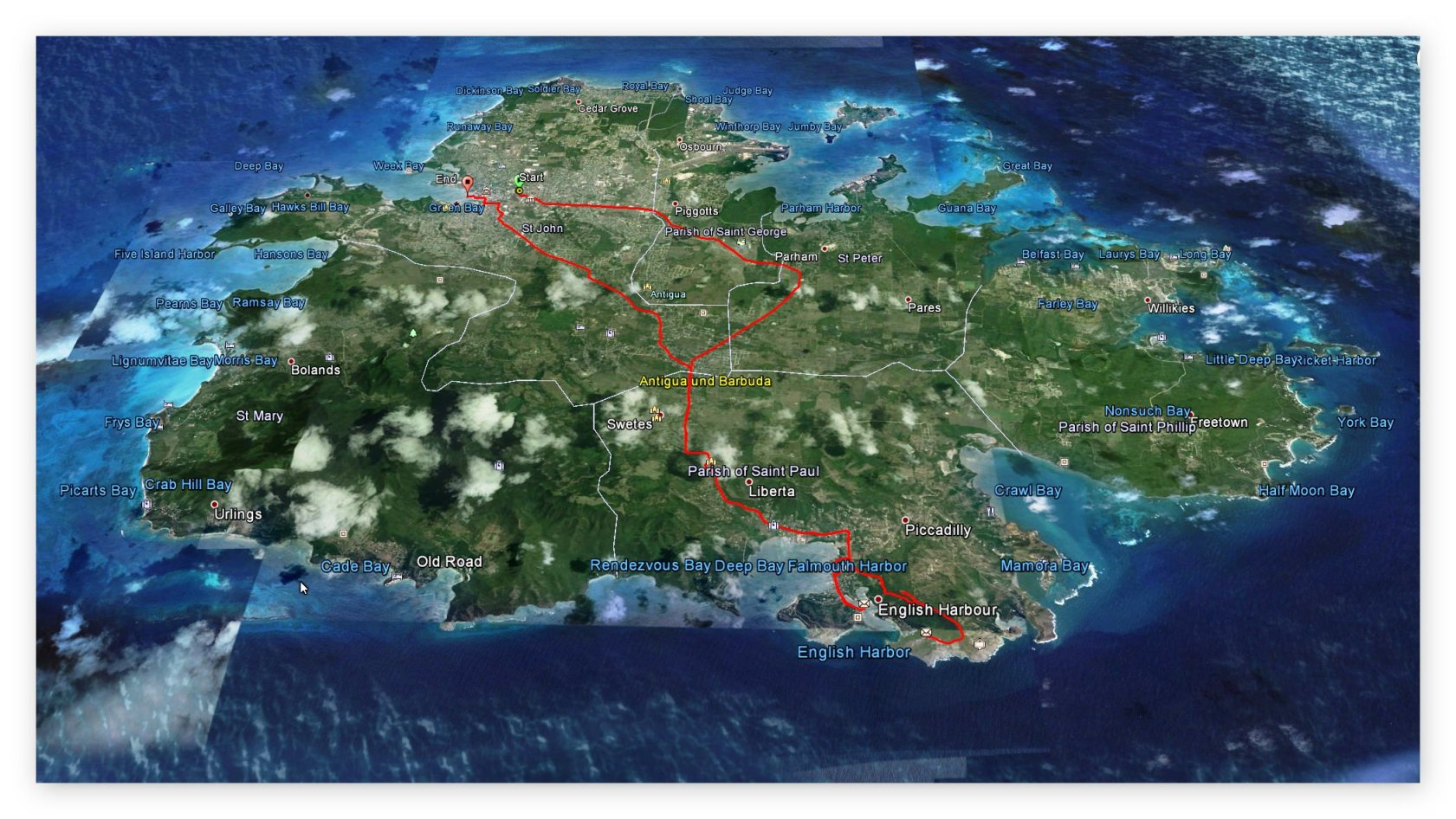 GPS Daten - Landausflug Antigua