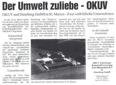 1999: Der Umwelt zuliebe - OKUV 
(Steyrer Rundschau) 
