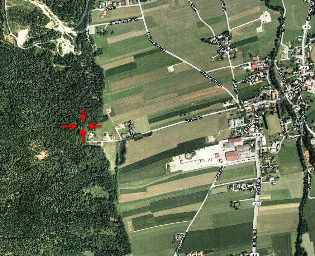 Fliehburg Pfaffstätt - Lage