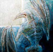 painting of a bird creature by contemporary British artist Mark Lloyd Williams