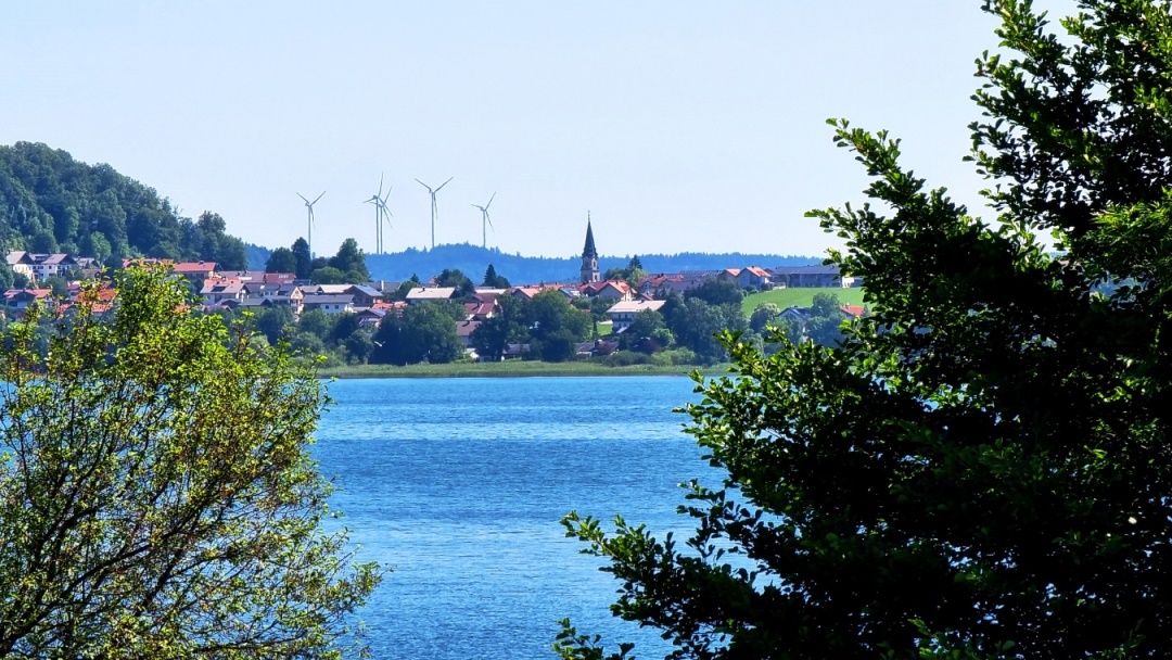 Blick nach Osten über den Obertrumer See auf Mattsee