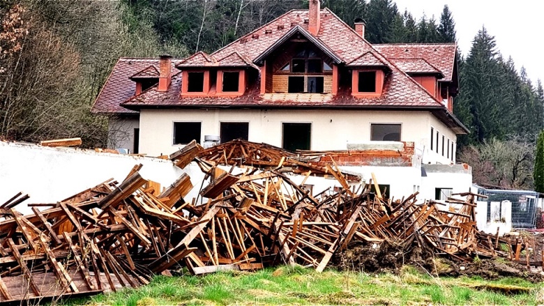 3. April 2023 - die Kegelbahn ist abgetragen