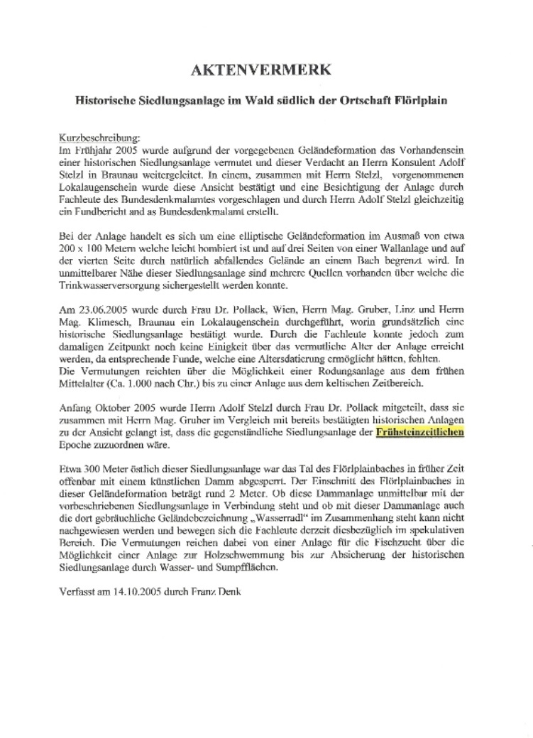 Geschichtl. Siedlung Flörlplain