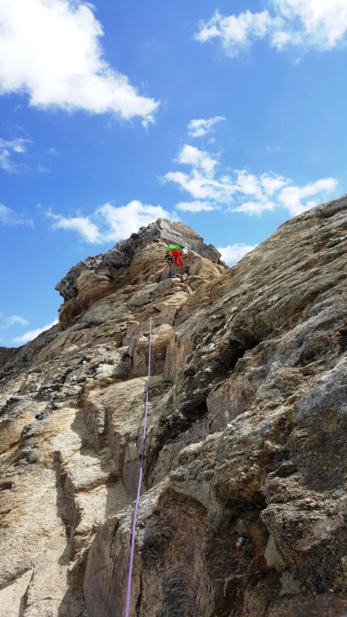 Kletterei über Blockgrat