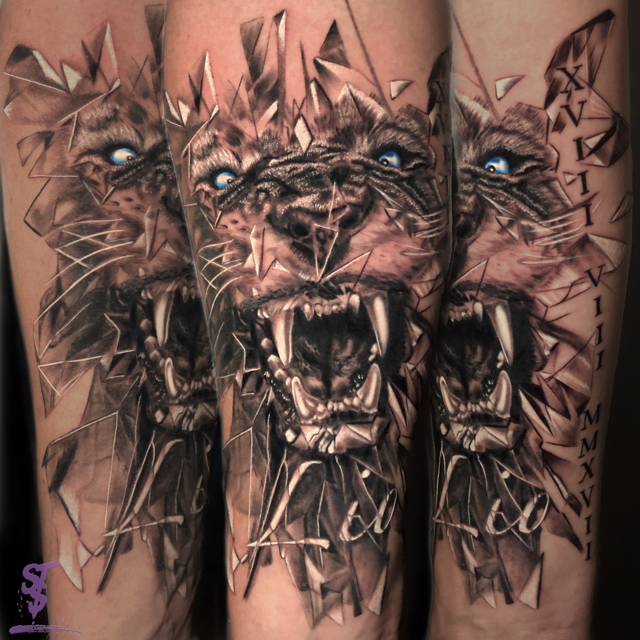 Löwe Lion modern tattoo