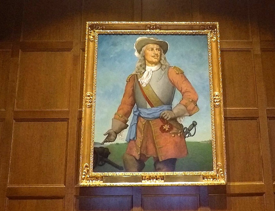 Hier empfängt uns der Gründer von Neufrankreich und der erste Gouverneur dieser Kolonie - Samuel de Champlain