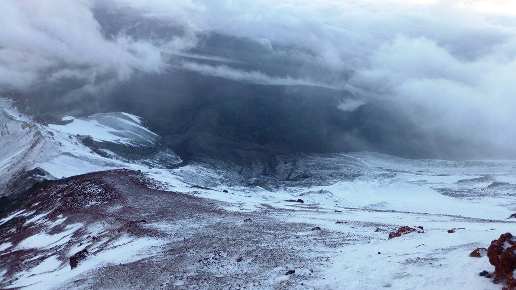 Das Wetter schlägt um !   Schlechte Sicht - eisiger Wind - Kälte !
