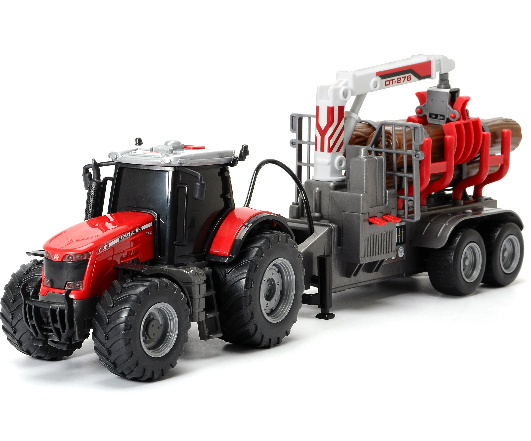 Dieser Massey Ferguson
Spielzeugtraktor mit
Friktionsantrieb ist über ein Kabel
mit einem Anhänger mit drei
Baumstämmen verbunden.
Durch Knopfdruck schwingt der
batteriebetriebene Holzgreifer aus.
Mit Licht- und Geräuscheffekten.
Ideal für kleine
Nachwuchslandwirte im Alter von
3 bis 5 Jahren.
Länge: 42 cm. Batterien im
Lieferumfang enthalten.
Artikelnummer: X993170001800
€ 31,90