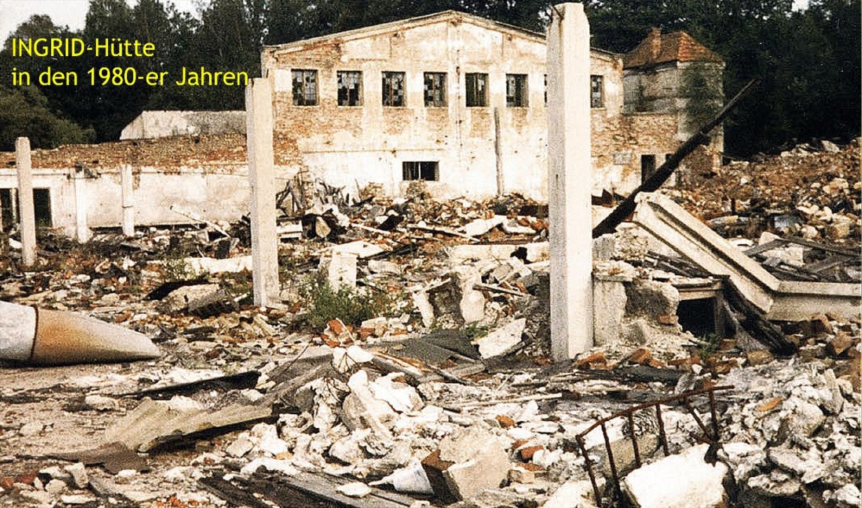 Ruine der INDRID-Glashütte in den 1980-er Jahren