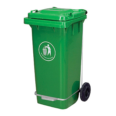 Κάδος με ρόδες πεντάλ 120 L ( Μπλέ , Πρασινο, Γκρι, Κιτρινο, Καφε, Κοκινο)