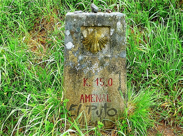 Unser Tagesziel - Wegmarke
15 km vor Amenal