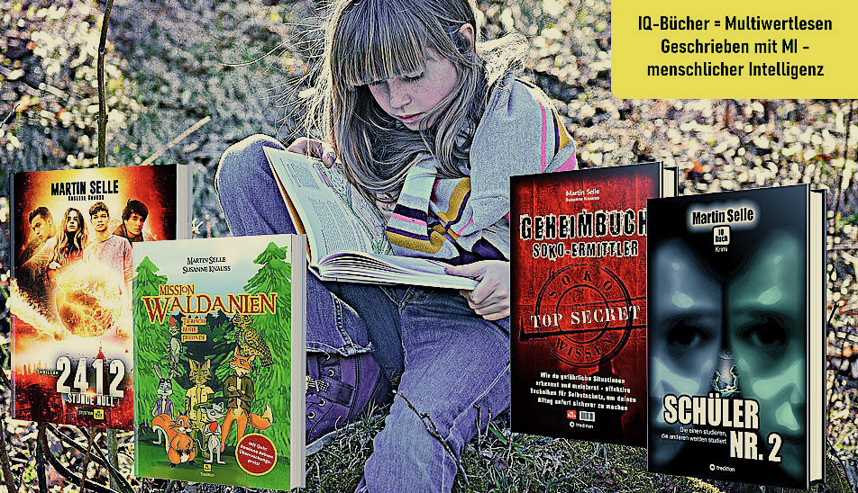 Schülerin liest die IQ-Bücher von Martin Selle