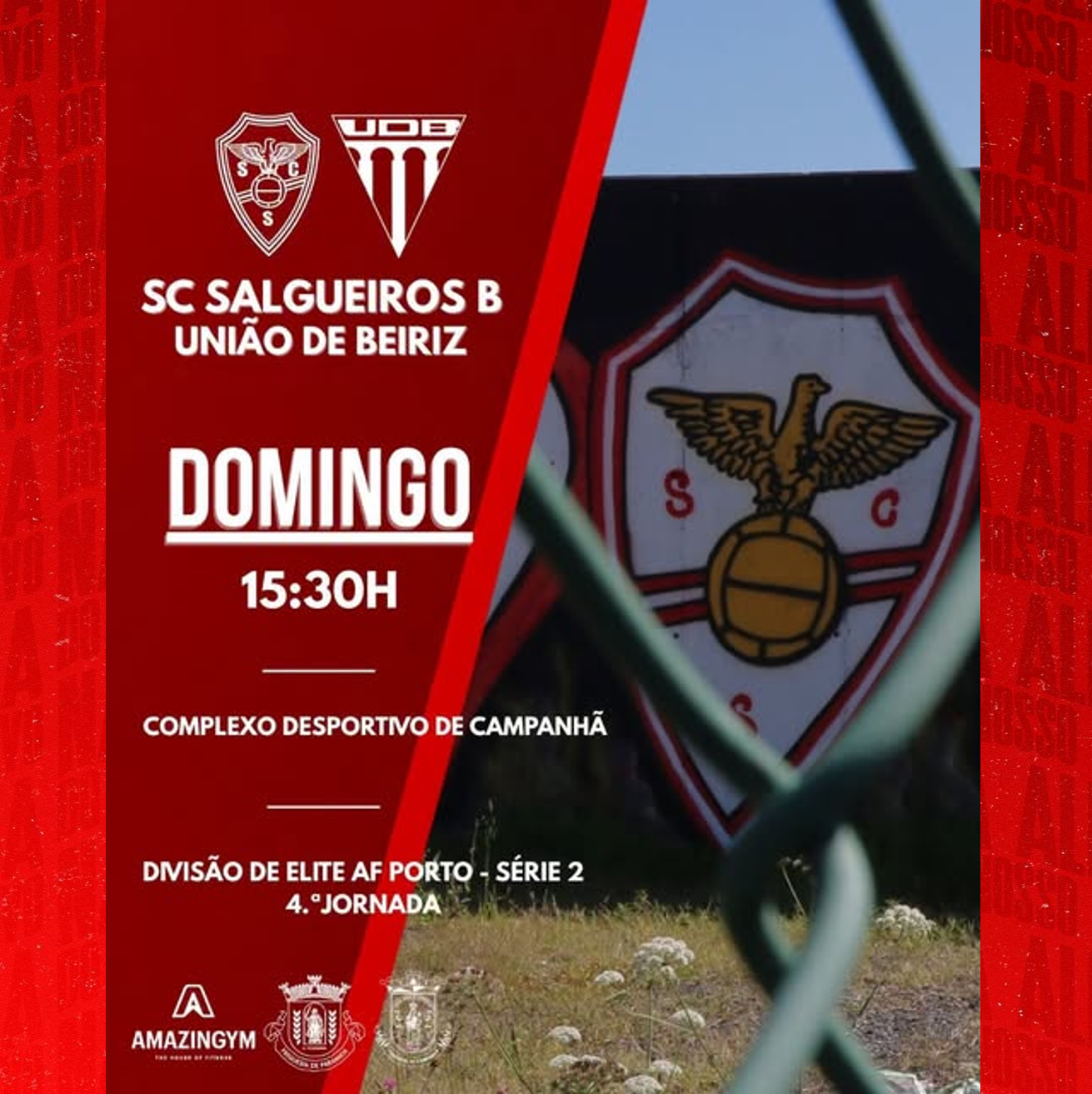 AF Porto Divisão de Elite Série 2 
26/27 - Jornada 4
SC Salgueiros vs União de Beiriz
11 Out / 26 -  15:30 h
CD Campanhã