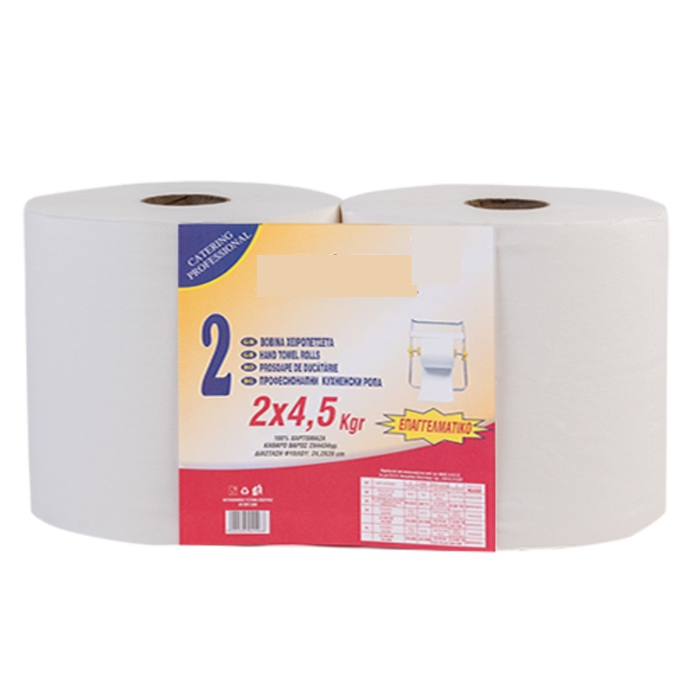 Βιομηχανικό χαρτί 2 Ρολά 4,5 Κιλά Λευκό