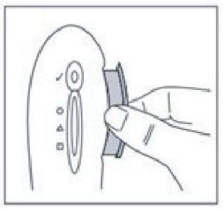EierCHECK povlek modrega drsnika.