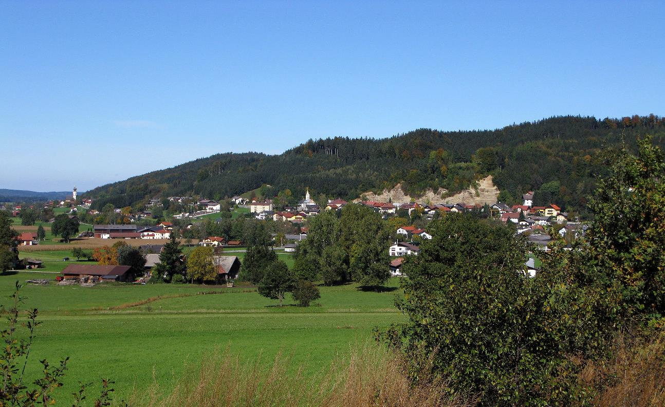 Blick vom Krenwald auf Heiligenstatt und Friedburg