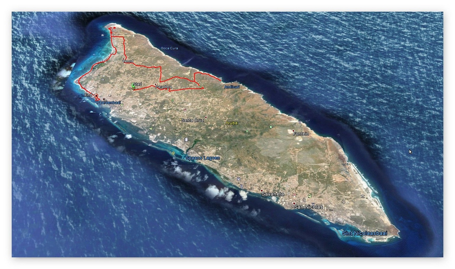GPS Daten - Aruba - Ausflüge