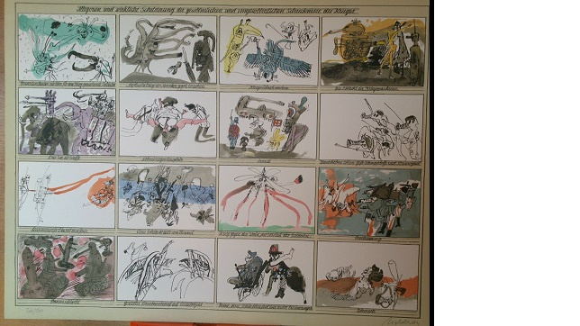 Moldovan Handsigniert Allegorie und wirkliche Schilderungen der gewöhnlichen und ungewöhnlichen Schrecknisse des Krieges.Auflage 2500 Stück Größe 50x65. cm
Signiert vom Künstler