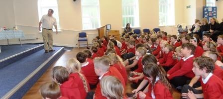 Gareth speaking to the children