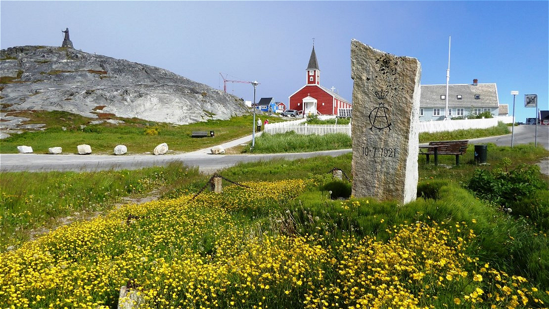 Blick auf die evangelische Erlöserkirche