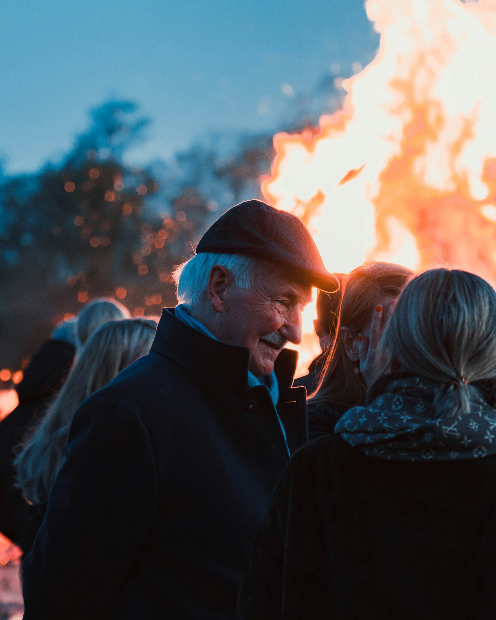 a person in a hat laughing