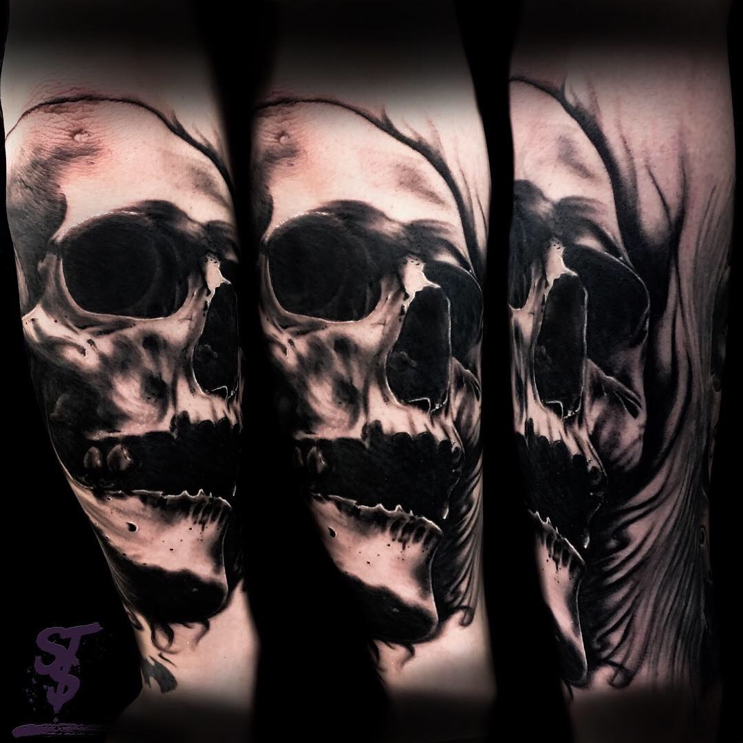 Skull Totenkopf Black Tattoo
