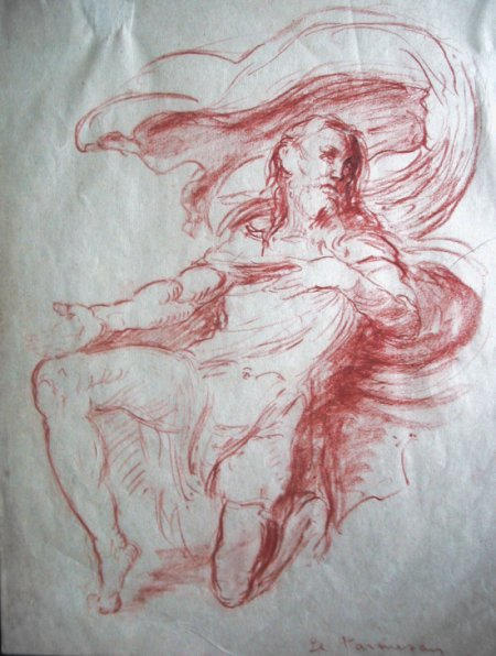 DESSIN: Saint Roch un genou en terre implorant la terre
Francesco Mazzola dit le Parmezan