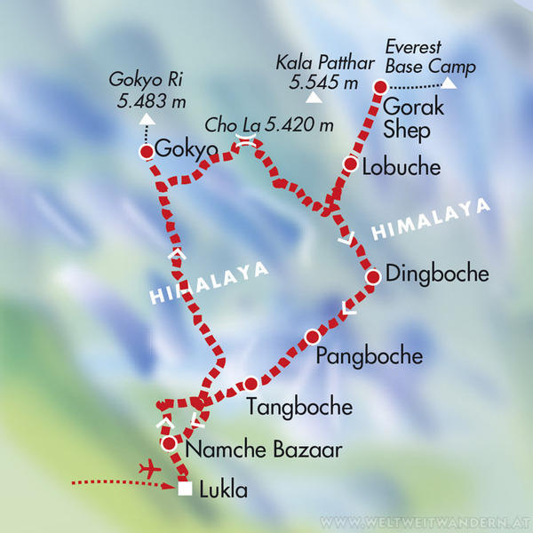 Unsere geplante Trekkingroute