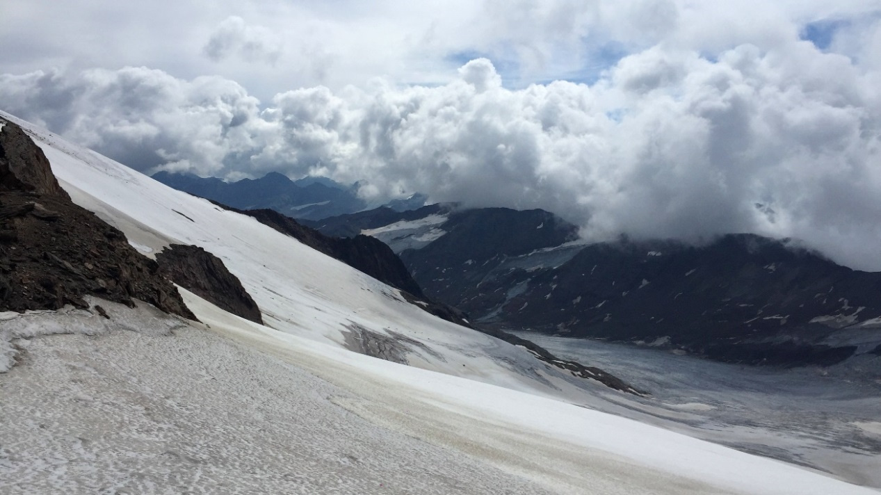 Aufstieg am Gletscher