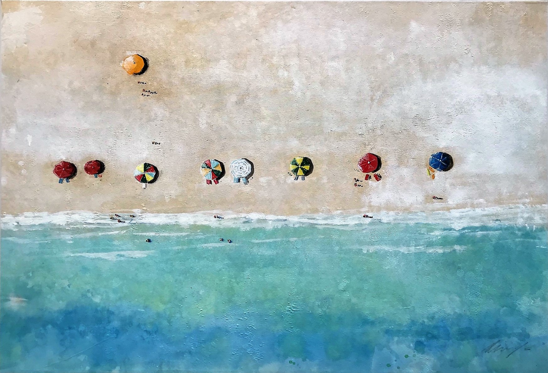 A beach somewhere (painting galerie art robert deniau mougins)