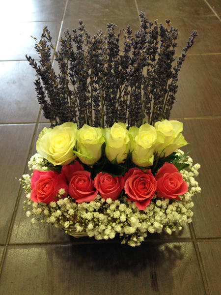 Panier fleurs avec lavande - 35 €