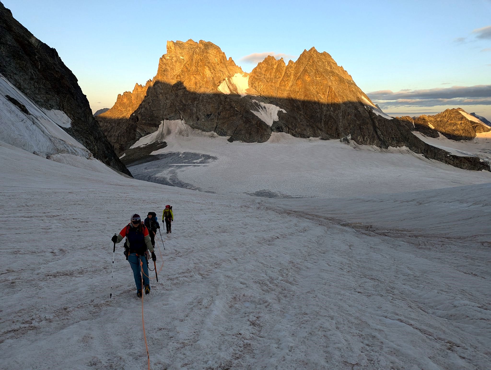 Aufstieg - gesichert am Seil !