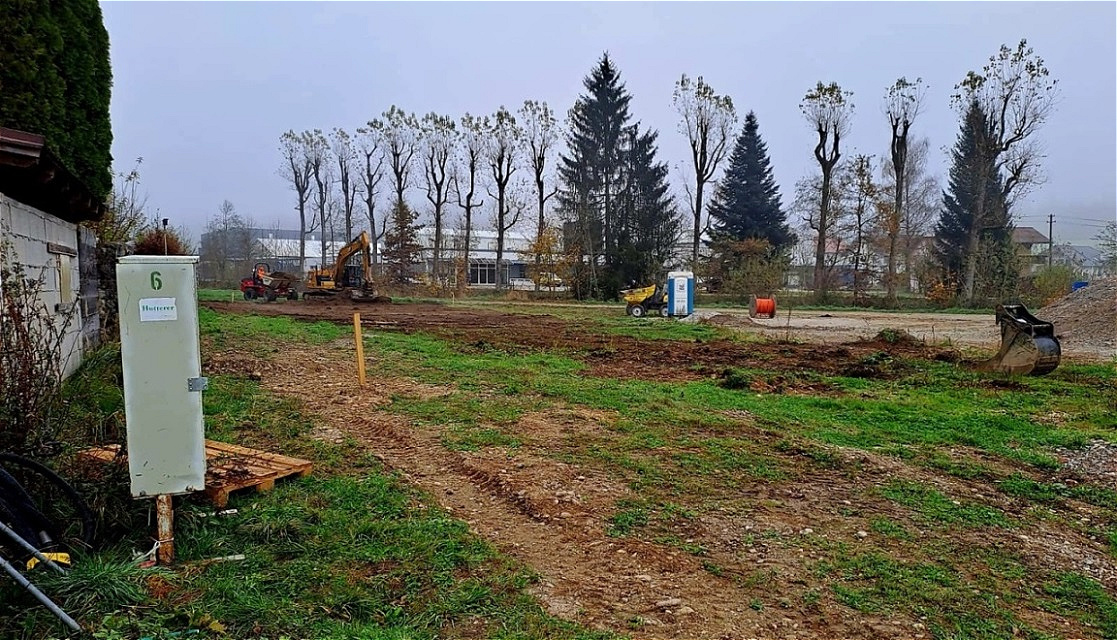 Der Bauplatz für das "GLASEUM"
